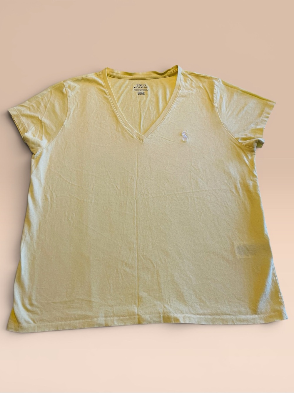 Polo by Ralph Lauren Women’s XL V-Neck Short Sleeve Cotton Tee Embroidered Pony